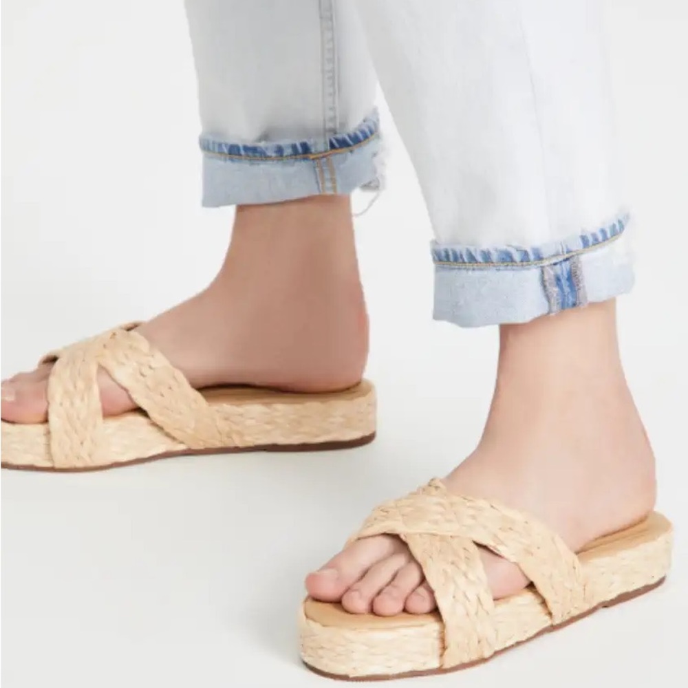 KAANAS Inagua Crossover Raffia Braid Sandals size 10